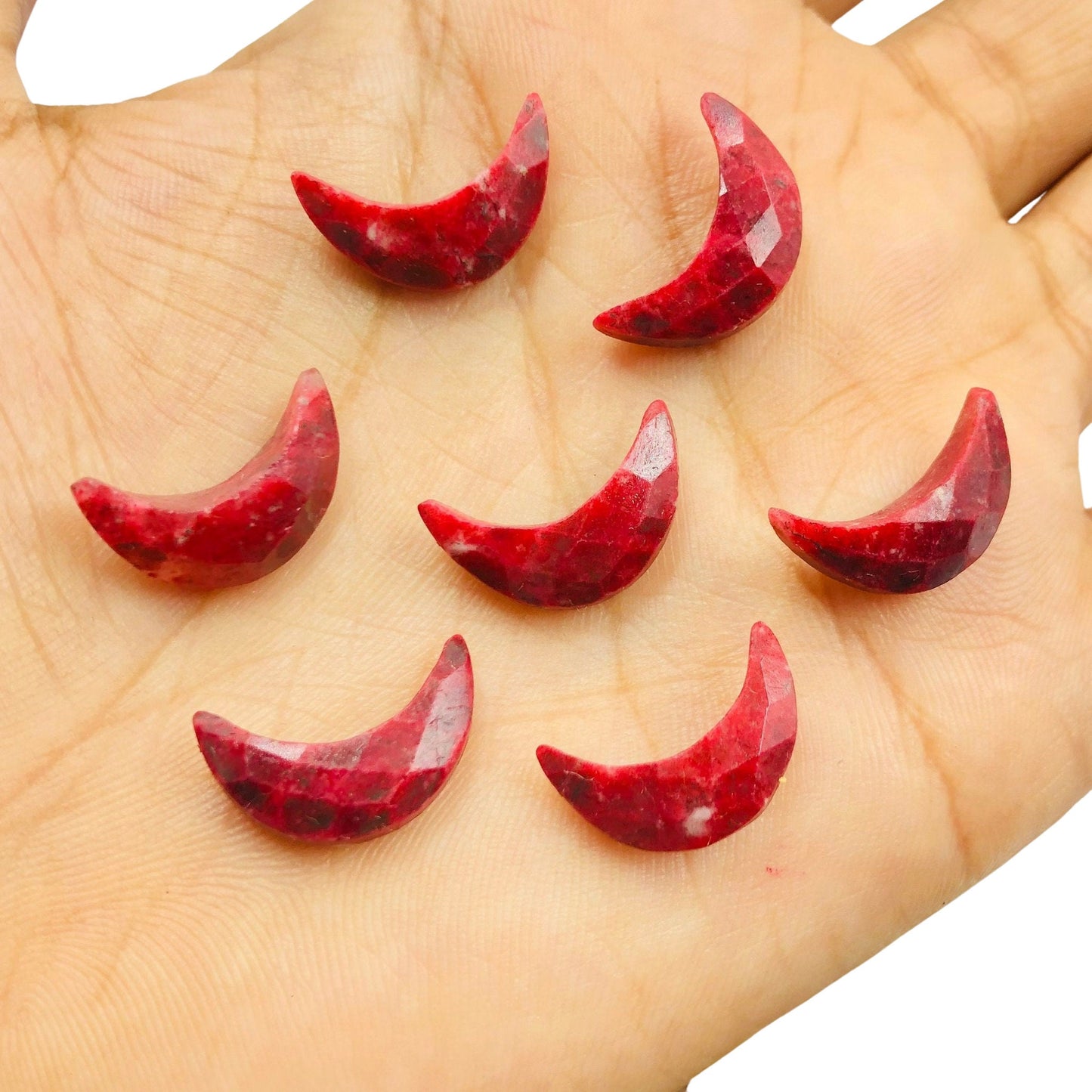 2 Pieces Natural Thulite crescent Moon shape gemstone, carving gemstone, hand carved briolette moon shape gemstone jewelry, size 7x16 mm