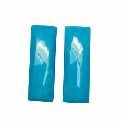 1 Pair Howlite Turquoise Smooth Long Rectangle Shape Gemstone, Size 6X18mm, Matching Pair Briolette, Earring Making Gemstone , SKU - BBI980