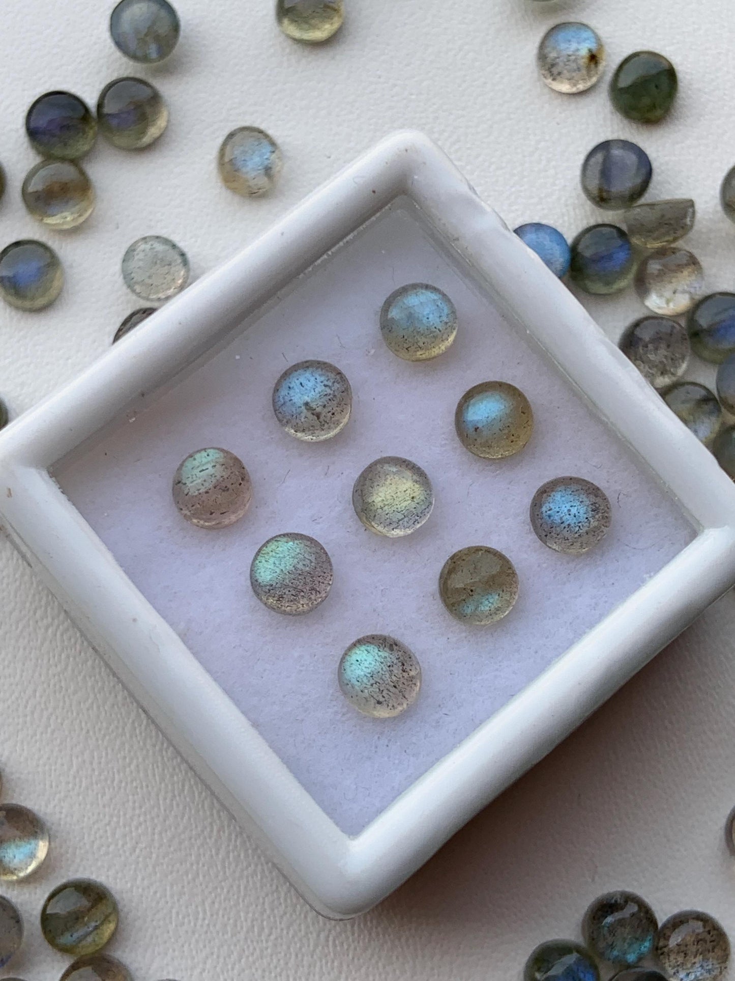 Natural Labradorite Smooth Round Gemstone Cabochon, CALIBRATED Loose Stone Cab, Round Jewelry Making Cabochons Semi Precious Cabs for ring