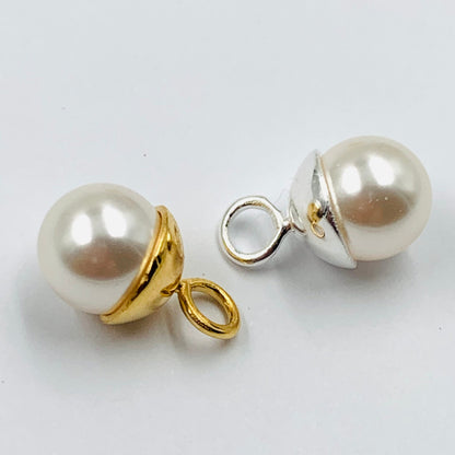 5818 Swarovski 8mm Crystal White (001 650) Round Half Drilled Pearls Glass Beads for jewelry making For Women Color White Fresh Water Pearl