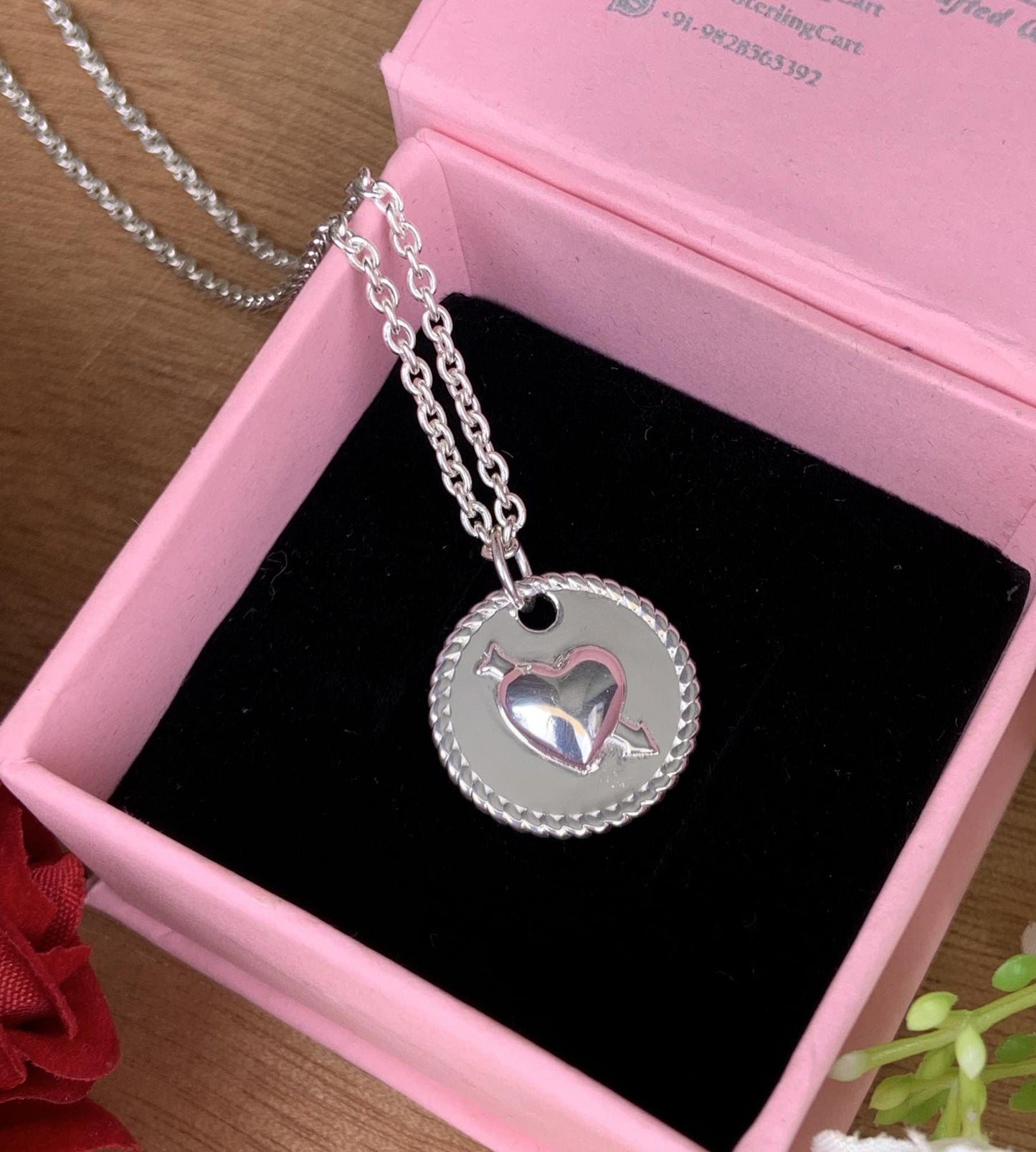 Custom Name Necklace with Heart Pendant – Silver & Gold Vermeil Gift for Her