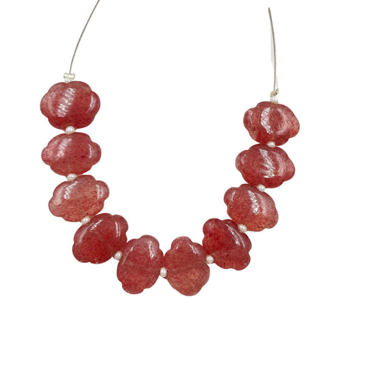 10 Pieces Natural Red Strawberry Gemstone Beads , Smooth Cloud Shape Beads Briolette , Size 9x13mm , SKU - BBI1127