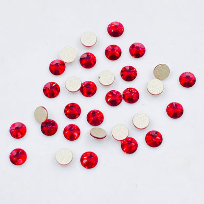Premium Indian Siam Rhinestones Swarovski 2058, Crystal Flatback No-Hotfix Rhinestones (ss5, ss7, ss9) Nail Art Stone For Making Jewelry