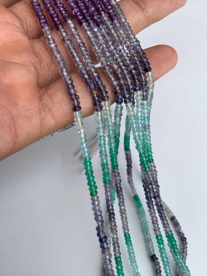 13 Inch Natural multi faceted Rondelle shape Beads Briolette Size 3mm Mix gemstone faceted beads for Wedding jewelry making gift for her
