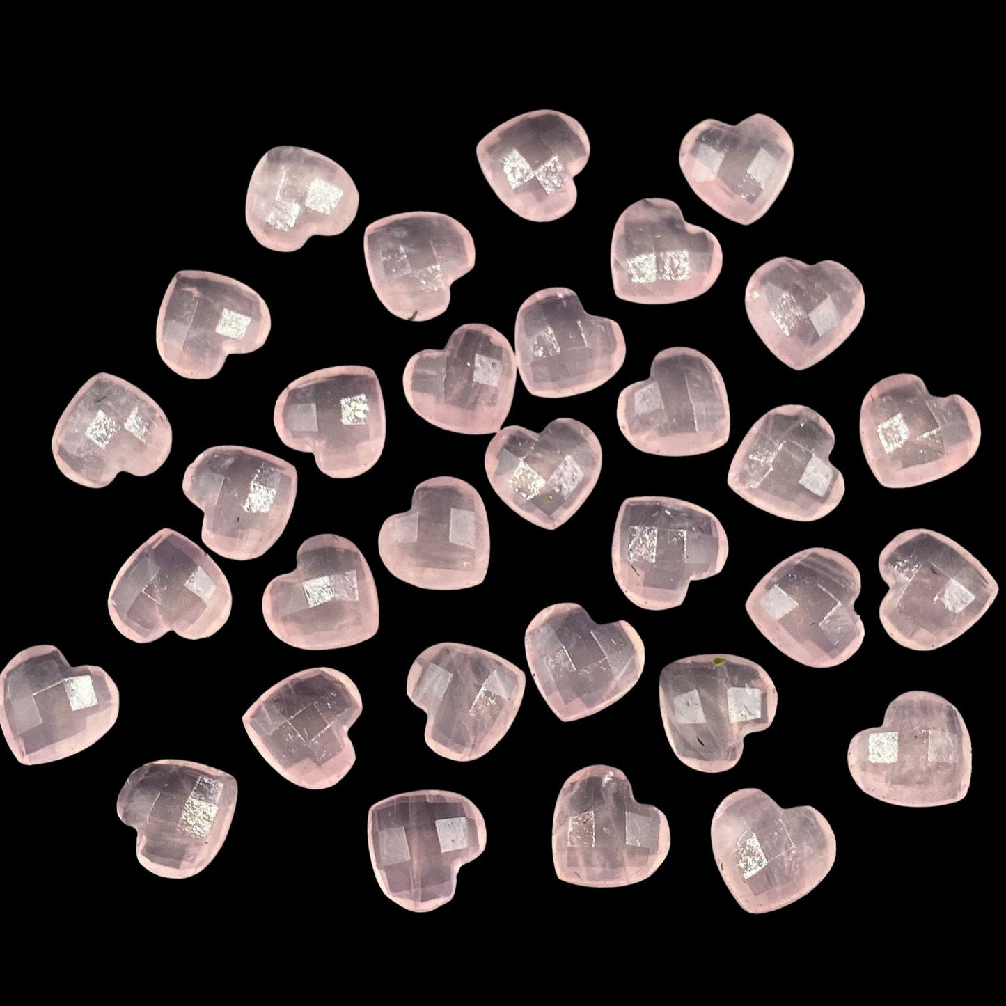 Natural Rose Quartz Faceted Carved Heart Shape Loose Gemstone Beads , Carved Heart Shape Gemstone Briolette , Gemstone Heart Beads BBI304