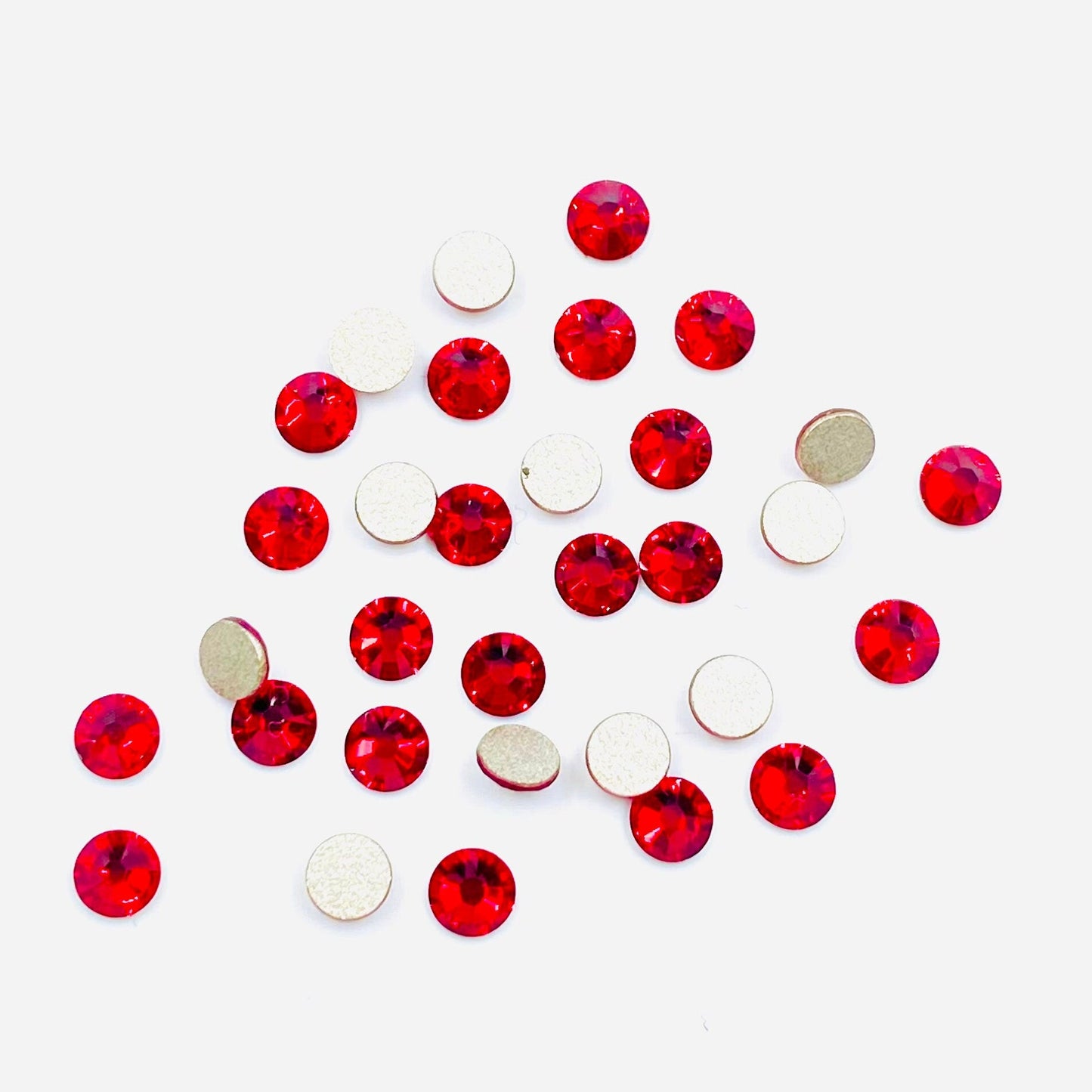 Premium Indian Siam Rhinestones Swarovski 2058, Crystal Flatback No-Hotfix Rhinestones (ss5, ss7, ss9) Nail Art Stone For Making Jewelry
