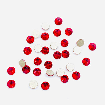 Premium Indian Siam Rhinestones Swarovski 2058, Crystal Flatback No-Hotfix Rhinestones (ss5, ss7, ss9) Nail Art Stone For Making Jewelry