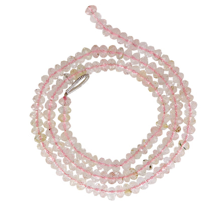 Morganite Faceted Roundel Beads Genuine Morganite for Jewelry Making