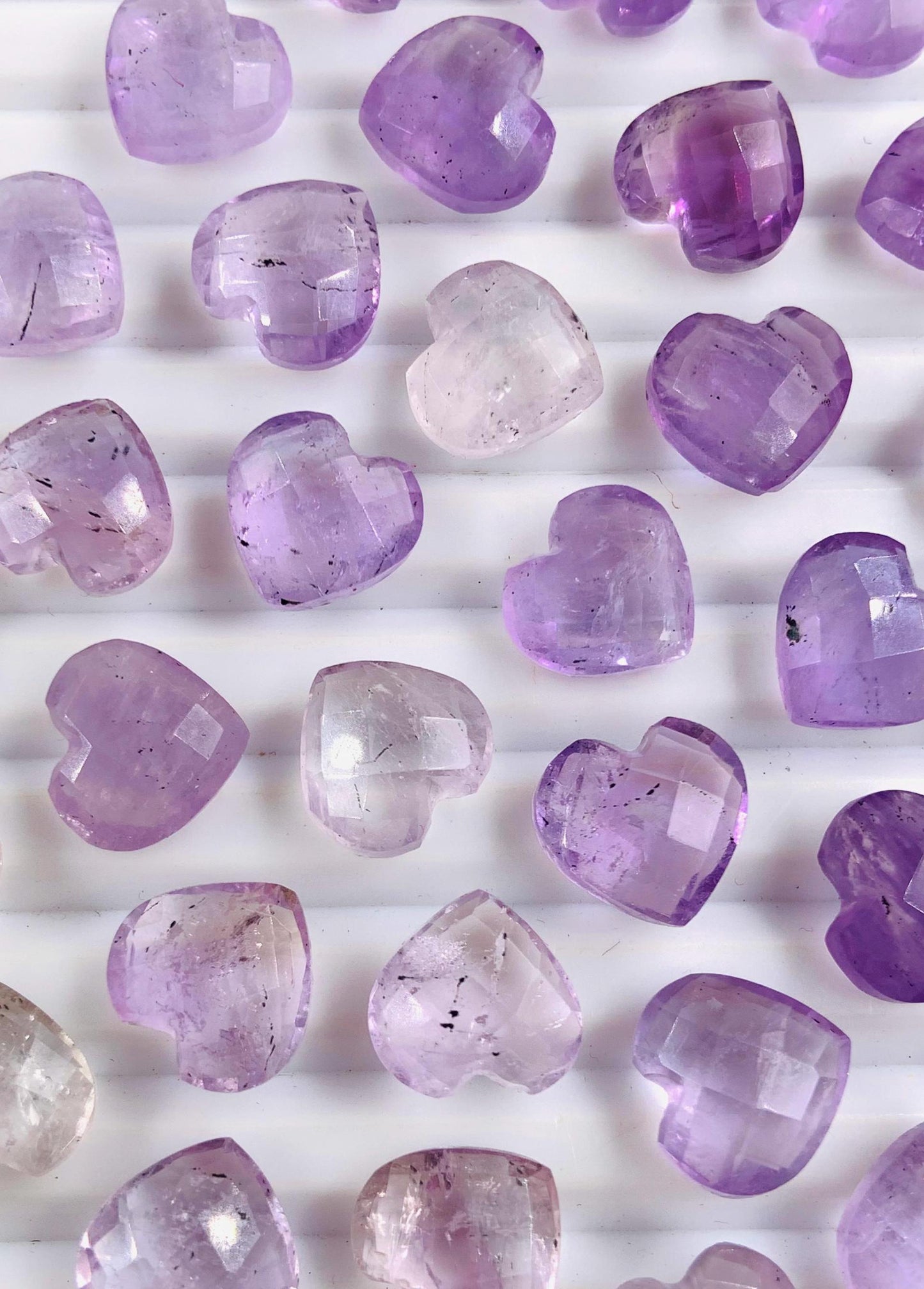 10 Pieces Natural Pink Amethyst Faceted Carved Heart Loose Gemstone Beads , Carved Heart Shape Beads Briolette, Jewelry Making, SKU-BBI327