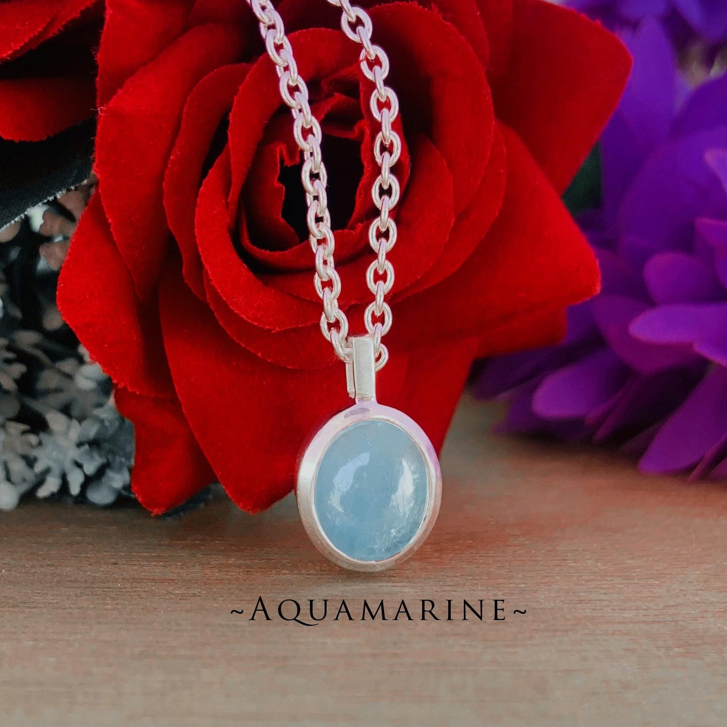 Choose Your Gemstone Necklace - Larimar Turquoise Aquamarine Rose Quartz Moonstone Amazonite Silver Pendants