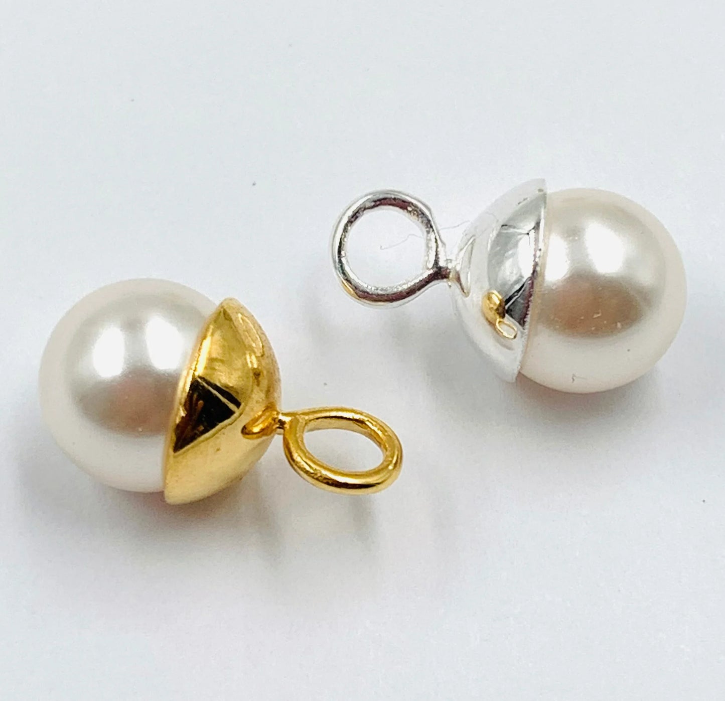 5818 Swarovski 8mm Crystal White (001 650) Round Half Drilled Pearls Glass Beads for jewelry making For Women Color White Fresh Water Pearl