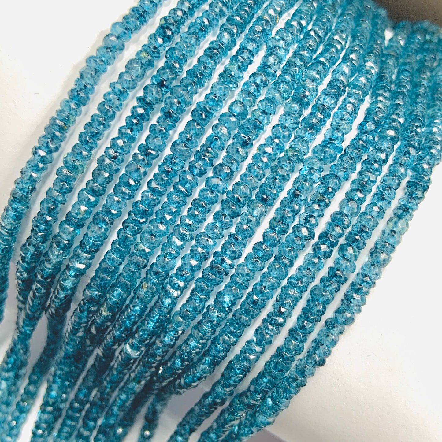 Crystal Blue Coated Faceted Roundel Beads Chinese crystal , Faceted Gemstone Rondelle Beads, Full Strand 13 Inch, Size 3mm