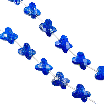 6 Pieces Natural Lapis Lazuli Butterfly Gemstone Beads, Faceted Hand Carved Fancy Butterfly Shape Briolette, Size 10x11mm, SKU- BBI977