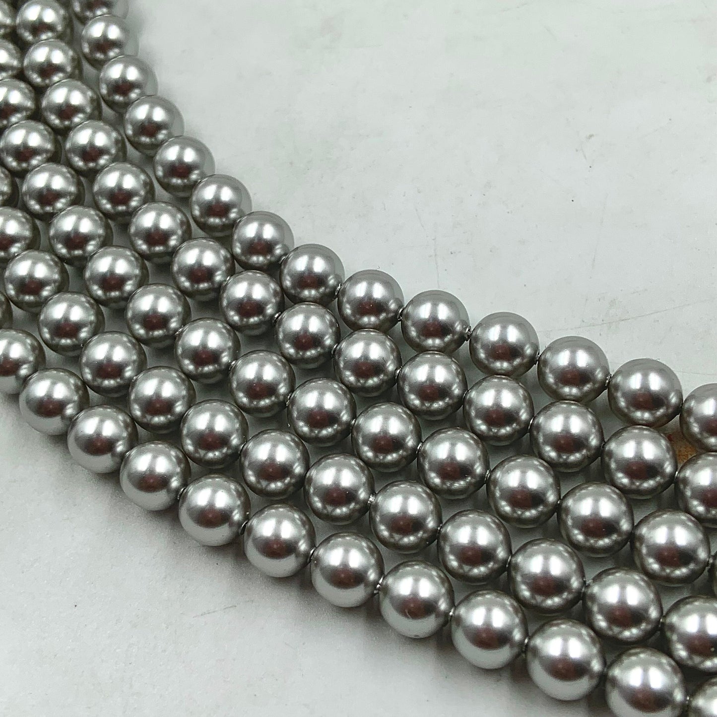 Crystal Light Grey (001 616) Genuine Swarovski 5810 Pearls Round Glass Beads jewelry making | 6mm, 8mm,