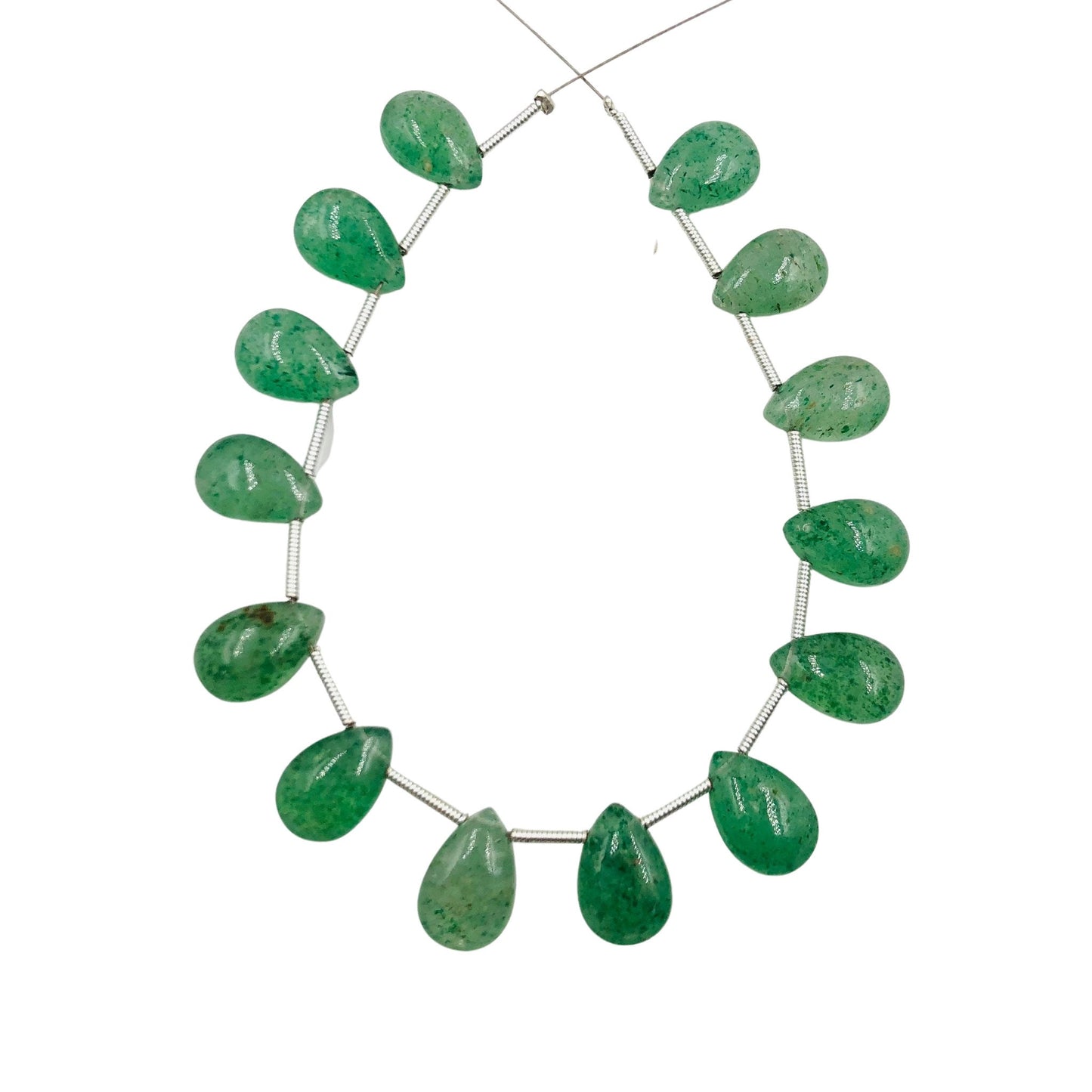 Natural Green Strawberry Quartz Smooth Pear Shape Beads , Natural Gemstone Briolette Side Drill Beads | Beads For Jewelry | SKU - BBI742