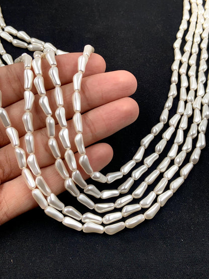 Natural Crystal White (001 650) Genuine Swarovski 5844 Pearls Barque Drop pearl in 10mm Glass Beads for Necklace/Bracelet/Earrings Gifts