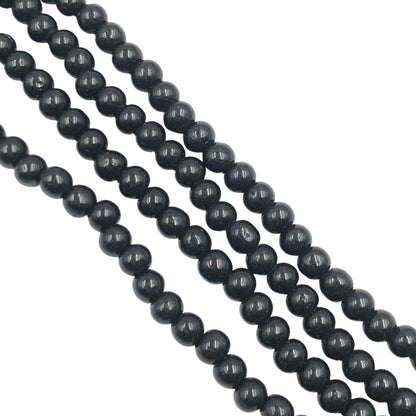 Black Onyx 4mm Smooth Round Beads | Natural Gemstone Jewelry Beads