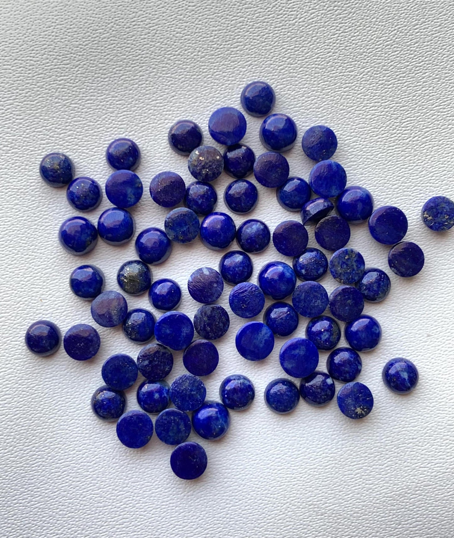 Natural Lapis Lazuli Smooth Round Gemstone Cabochon, CALIBRATED Loose Stone Cab, Round Jewelry Making Cabochons Semi Precious Cabs for ring