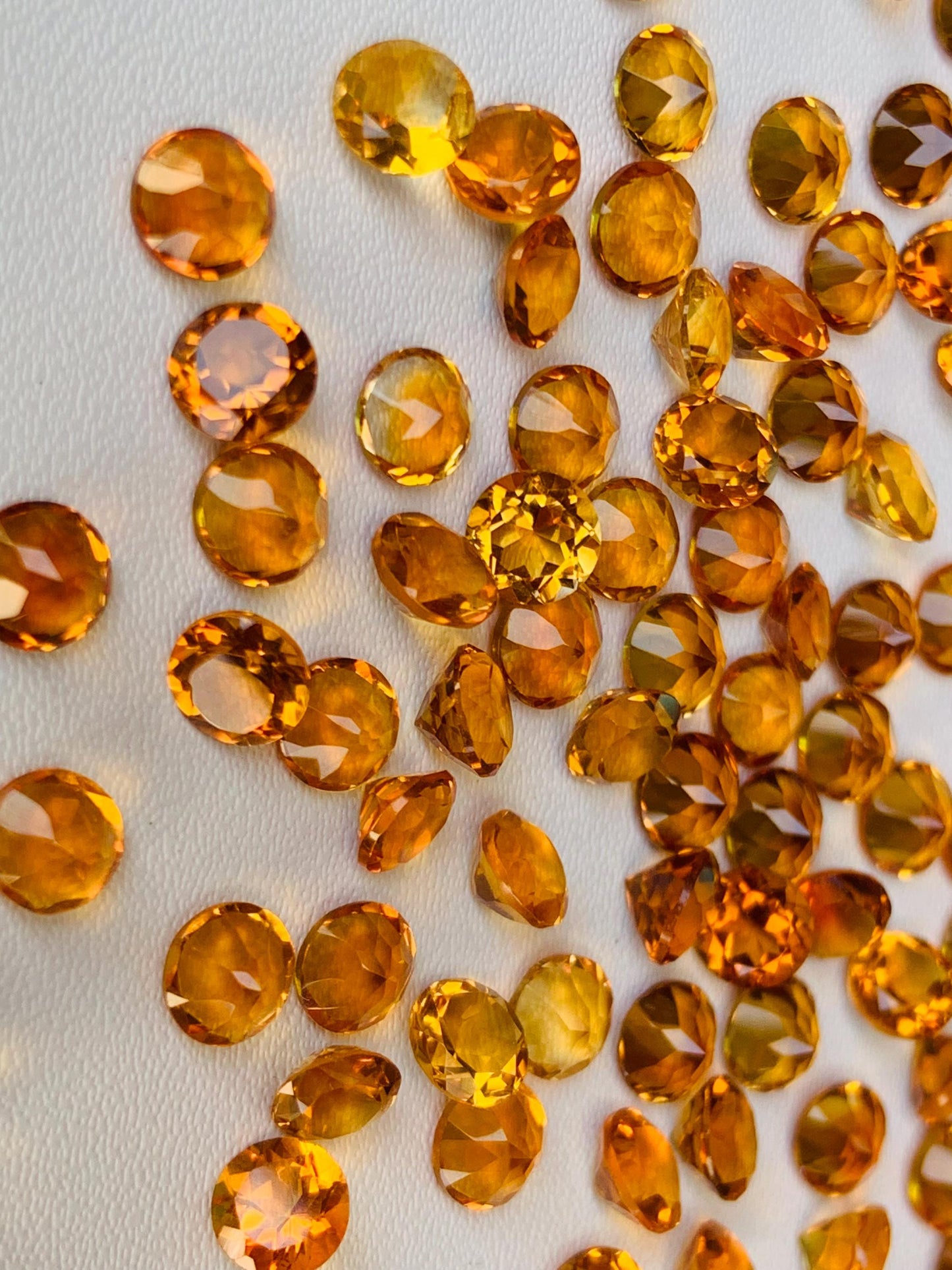 Natural Citrine Faceted Round Shape Cut Stone CALIBRATED Loose Stone Cut Round Jewelry Making Semi Precious Cut stone for ring gift for her