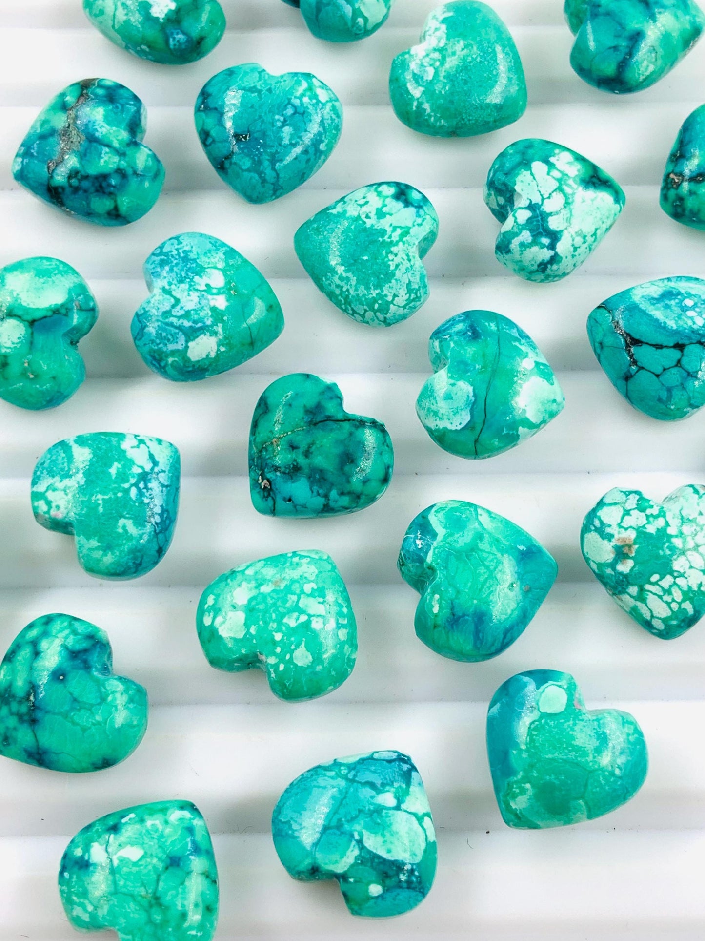 Tibetan Turquoise Hand Carved Heart Shape Loose Gemstone Beads , Carved Heart Shape Gemstone Briolette's ,Loose Beads, Size 10mm