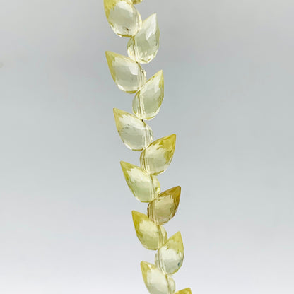 4 Inches Natural Lemon Quartz Buds Briolette Beads Lemon Quartz Gemstone Faceted Flower Buds Size 5X9mm To 6X10mm Lemon Drops jewelry making