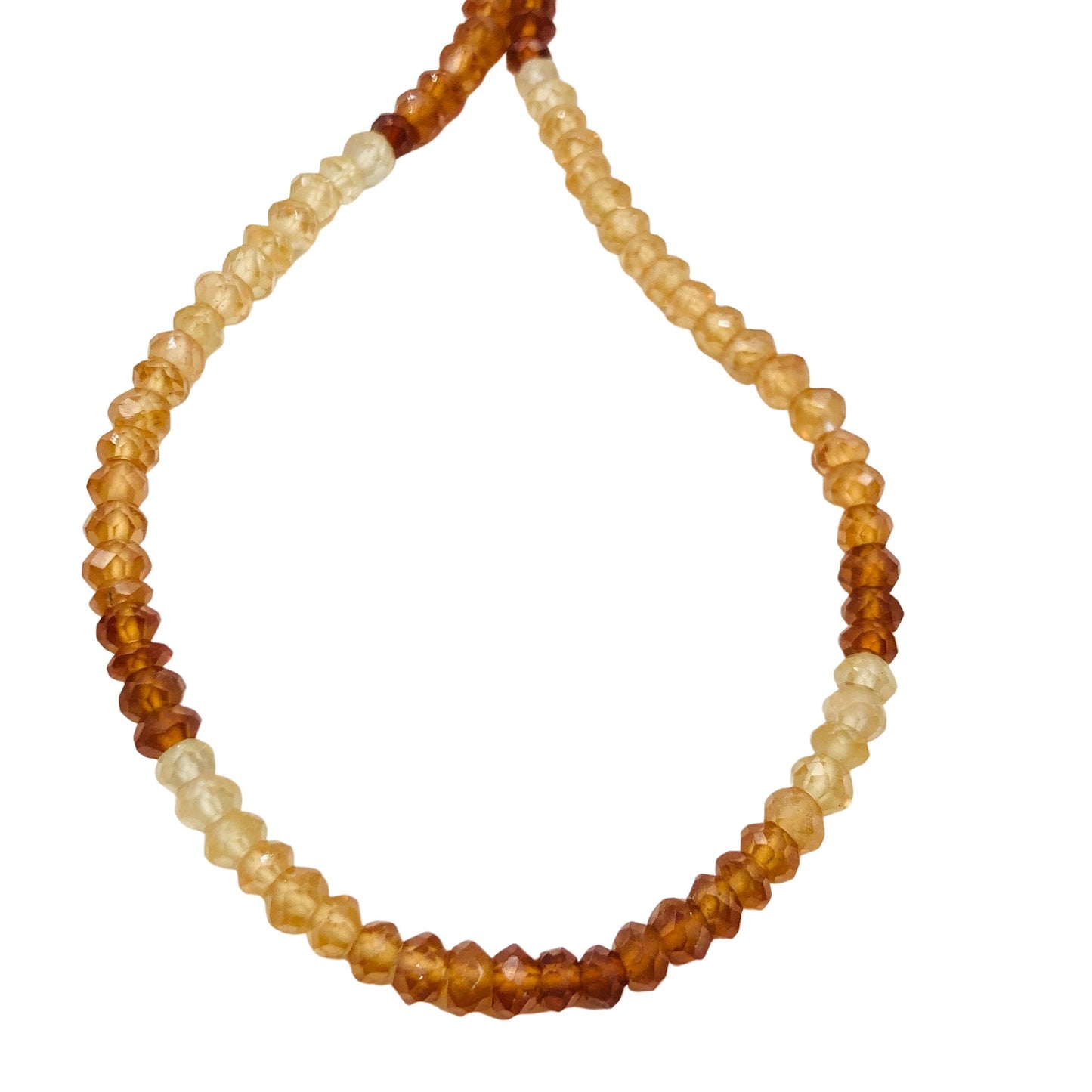 5 St. Natural Shaded Hessonite Faceted Rondelle Beads , Size 3.5mm To 4mm , Hessonite Garnet Beads , Beads For Jewelry Making , SKU-BBI517