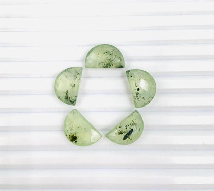 Natural Prehnite Half Moon Gemstone 2 Pcs 10x16mm Faceted Briolette