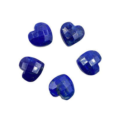 Natural Lapis Lazuli Faceted Carved Heart Shape Gemstone , Size 10mm, Hand Carved Gemstone, Loose Gemstone, Beads For Jewelry, SKU - BBI307