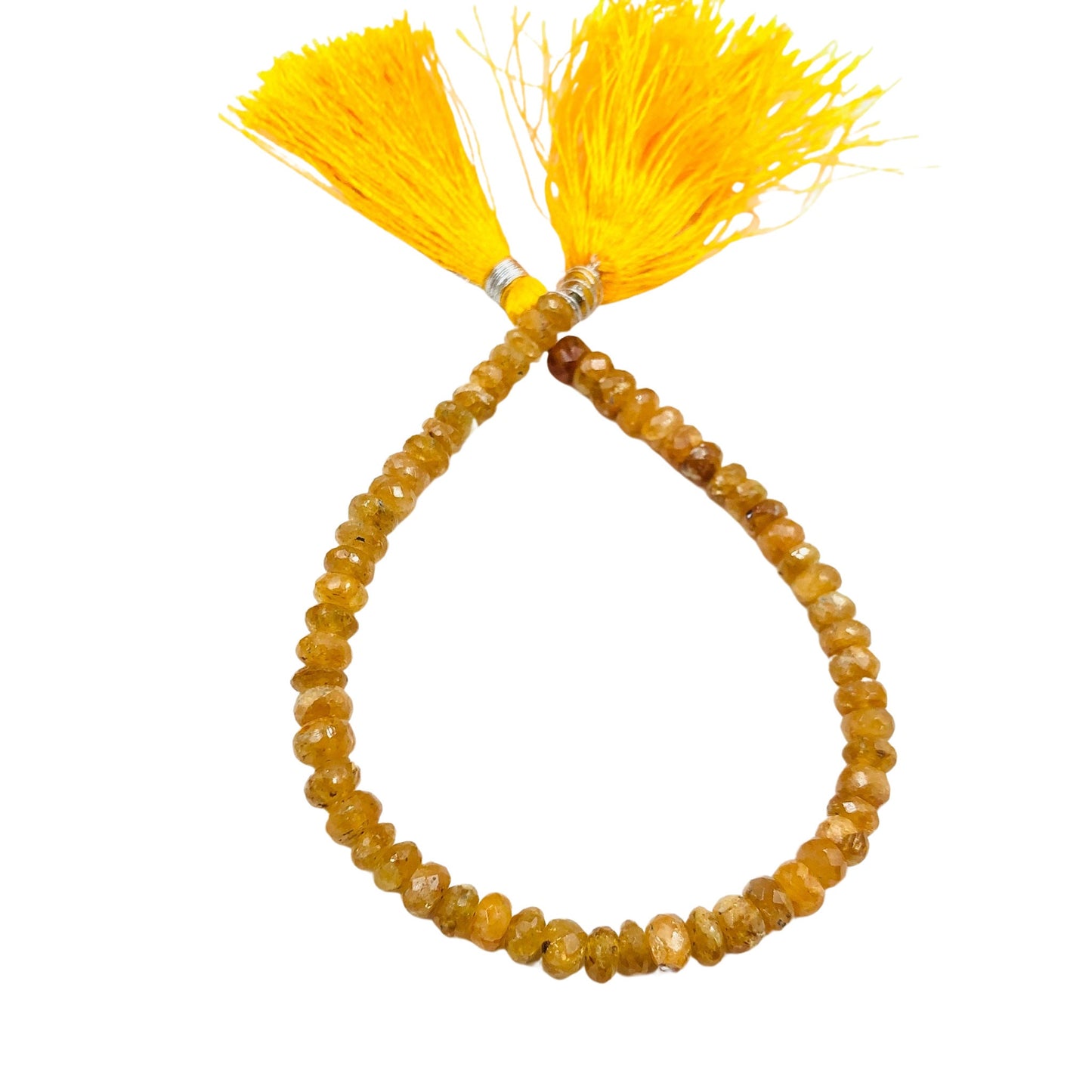 Natural Yellow Aquamarine 3–5mm Faceted Rondelle Briolette Beads