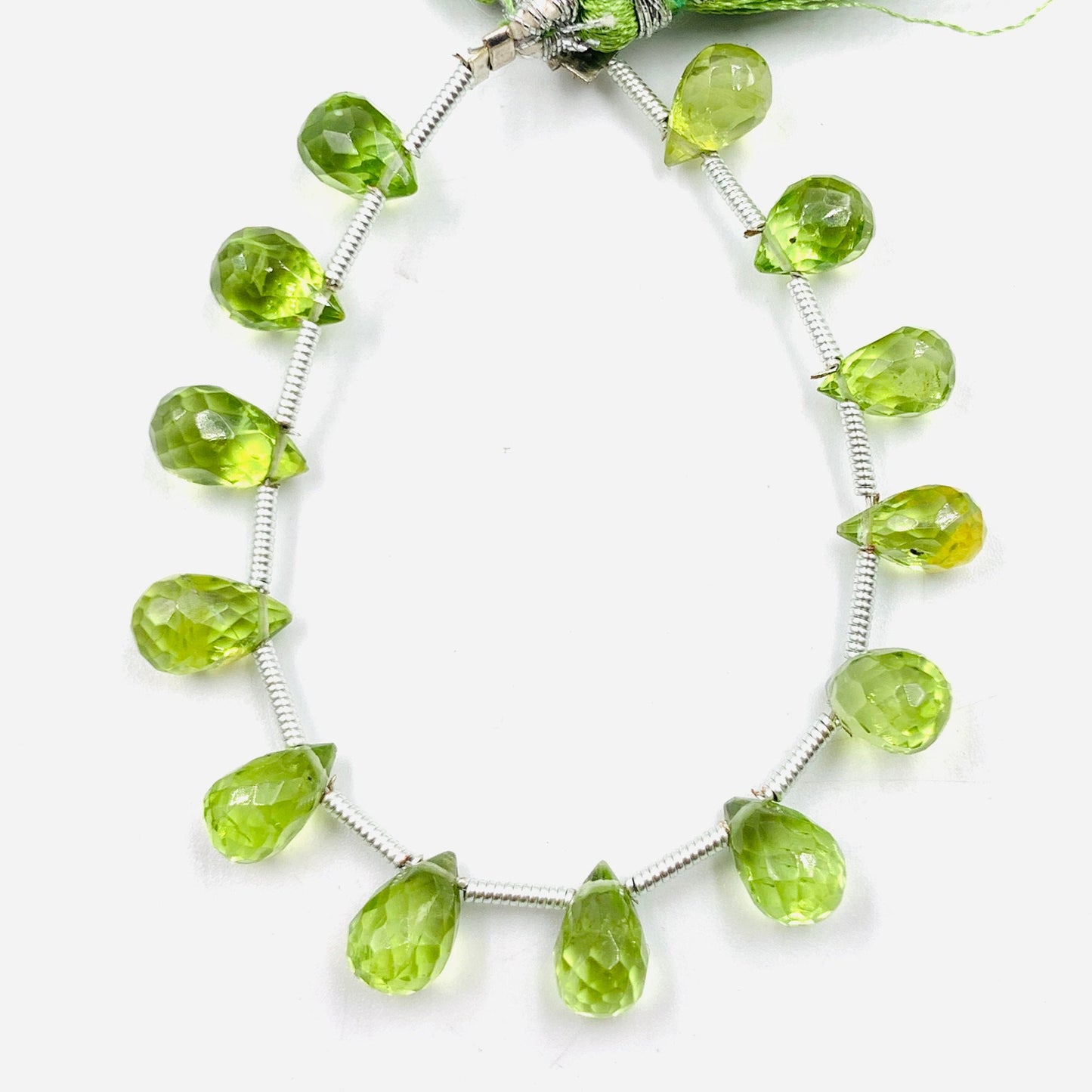 30 Pcs Natural Peridot Faceted Pear Briolette Beads | 5.5x8mm Gemstone Drops