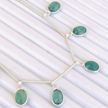 Natural Green Kyanite Oval Bezel Connector | Faceted Cutstone | 10 Pcs