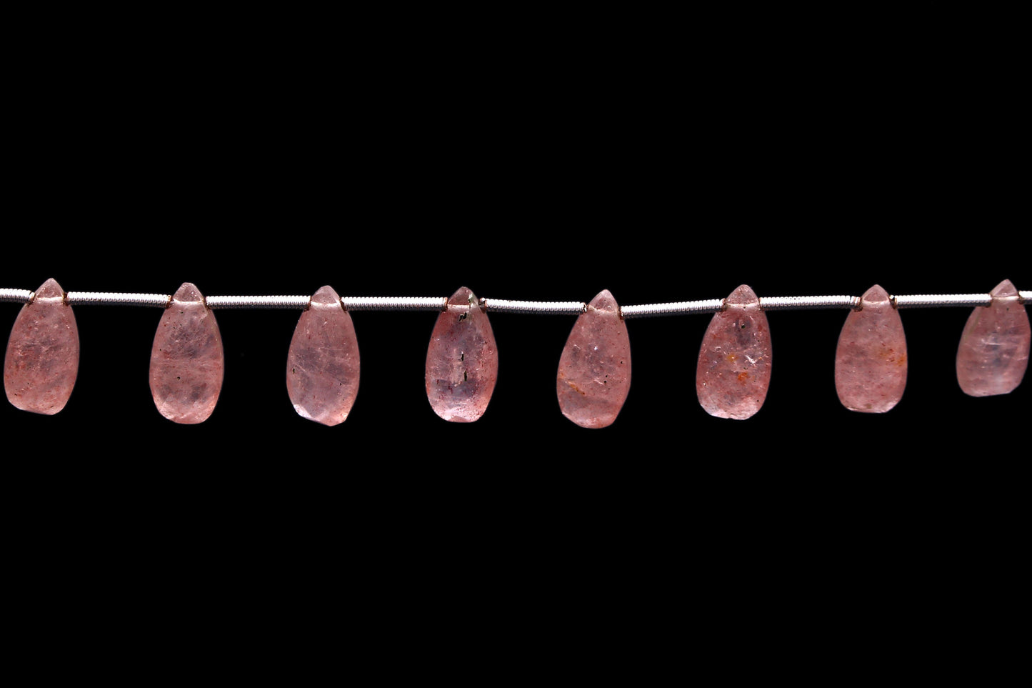 7x15mm Natural Red Red Strawberry Gemstone - Pear Beaded Necklace - Handmade Faceted Red Strawberry Gemstone Necklace BBI891