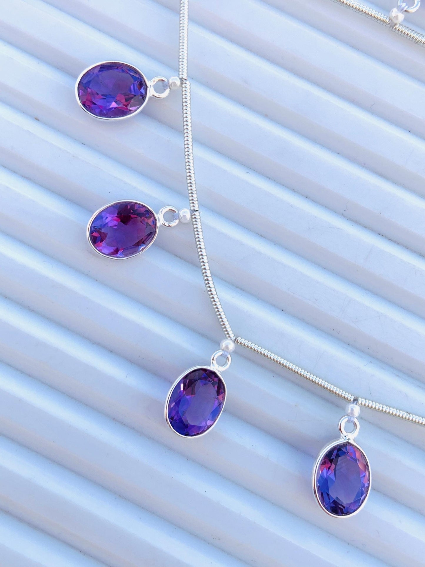Natural Pink Amethyst Faceted Oval Gemstone Bezel Connector 10 Pcs
