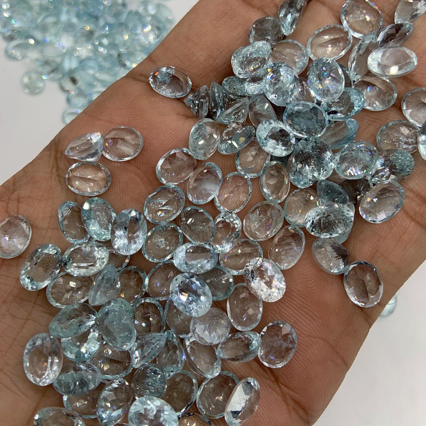 Natural Aquamarine Faceted Cut Gemstone Oval Shape Cabochon Aquamarine Cut for jewelry making Semi Precious Aquamarine CutStone gift for her