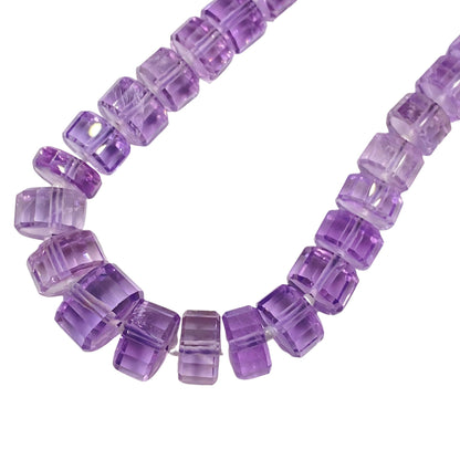 Natural Pink Amethyst Faceted Tyre Beads 15" Strand