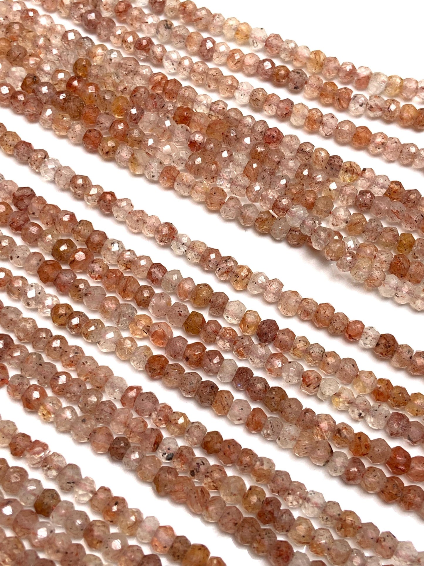 AAA Quality Natural Copper rutile faceted Beads 14" Inch Strand Copper Rutile Faceted Rondelle Shape Beads Briolette, Jewelry Making Beads