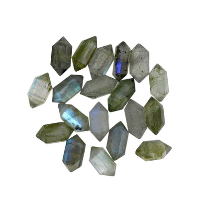 10 pieces Natural Labradorite Double Point Facetted pencil shape Gemstone Beads,  High Polish Fancy Briolette, size 5.5x11mm Handmade Gift