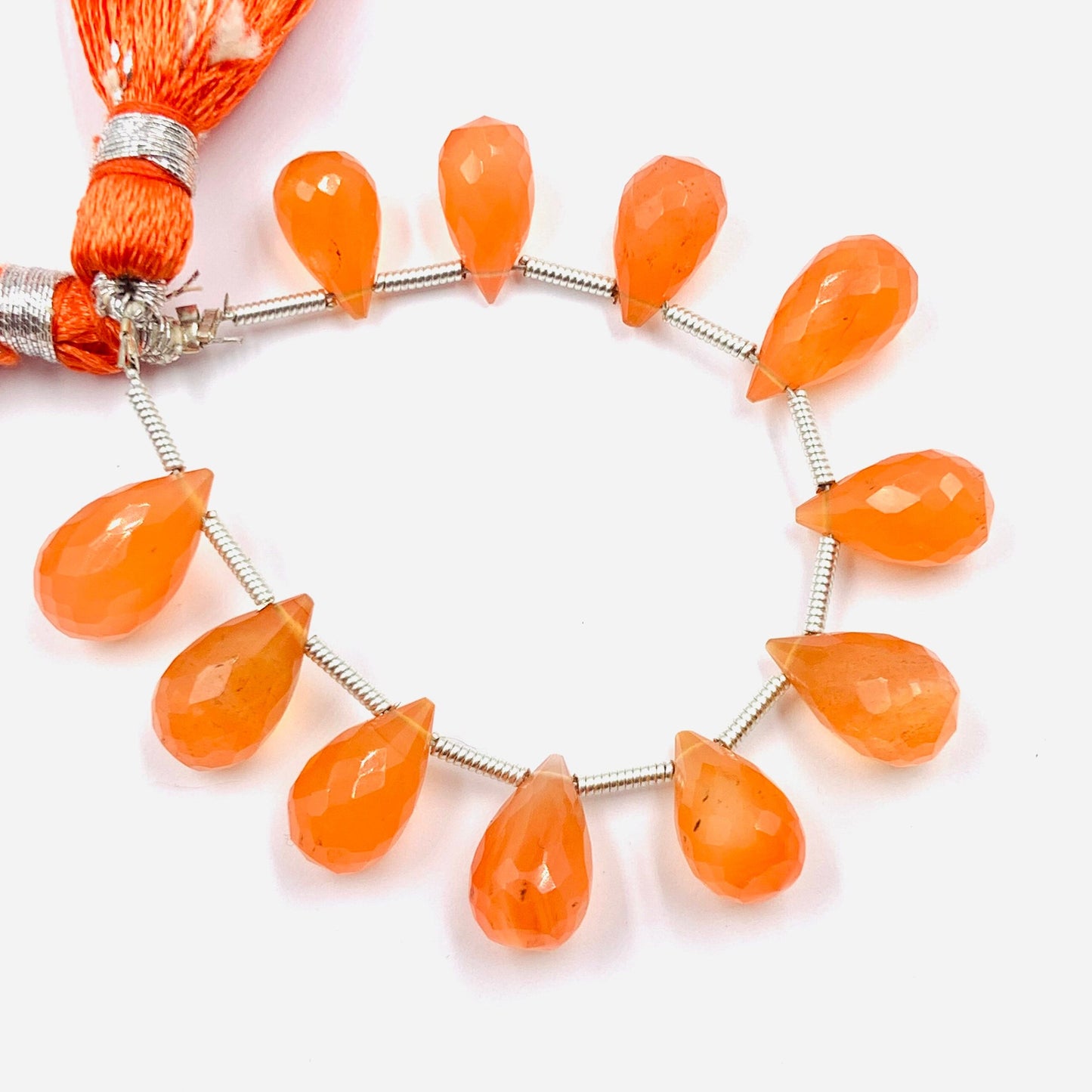 Faceted Carnelian Buds Briolette Beads 5-6x9-10mm