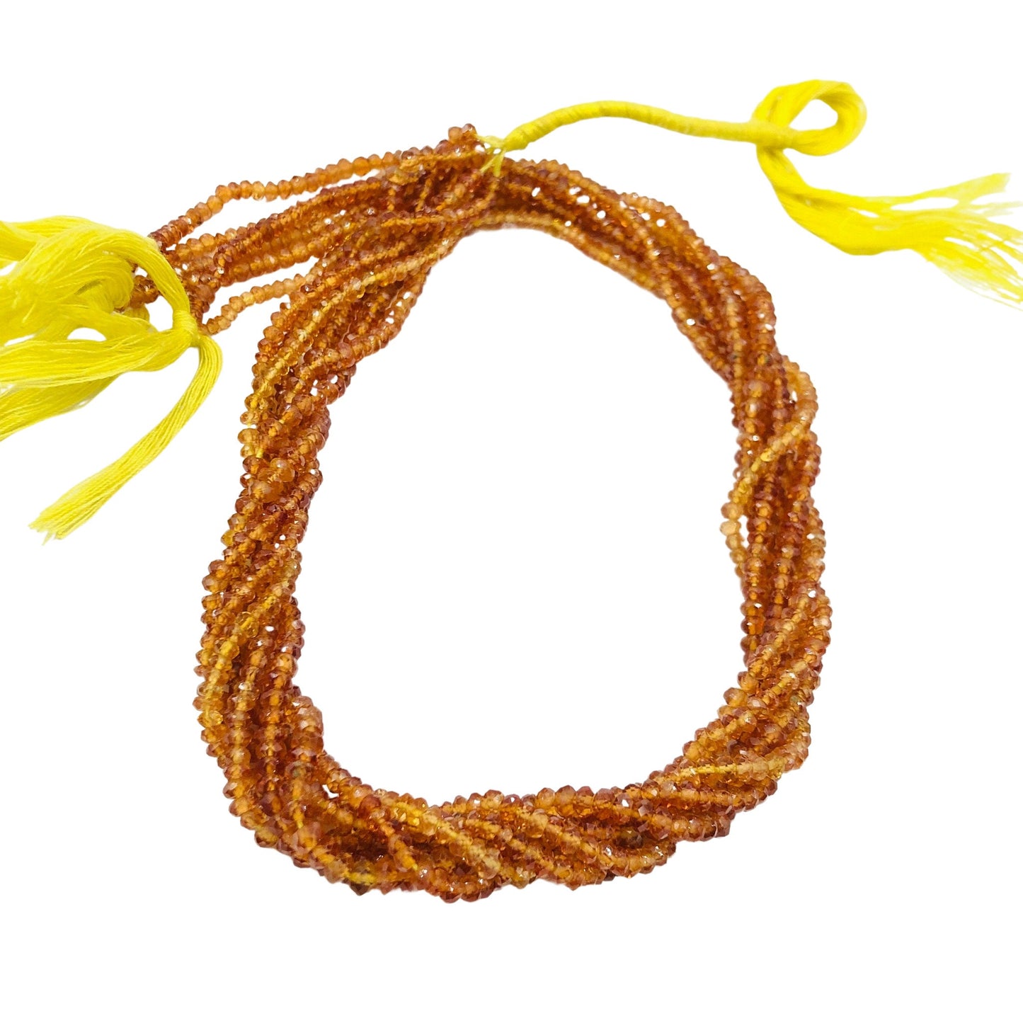 6 St. Natural Shaded Hessonite Faceted Rondelle Beads, Size 3mm, Hessonite Garnet Beads, 13 Inches Strand, Jewelry Making Beads, SKU-BBI512