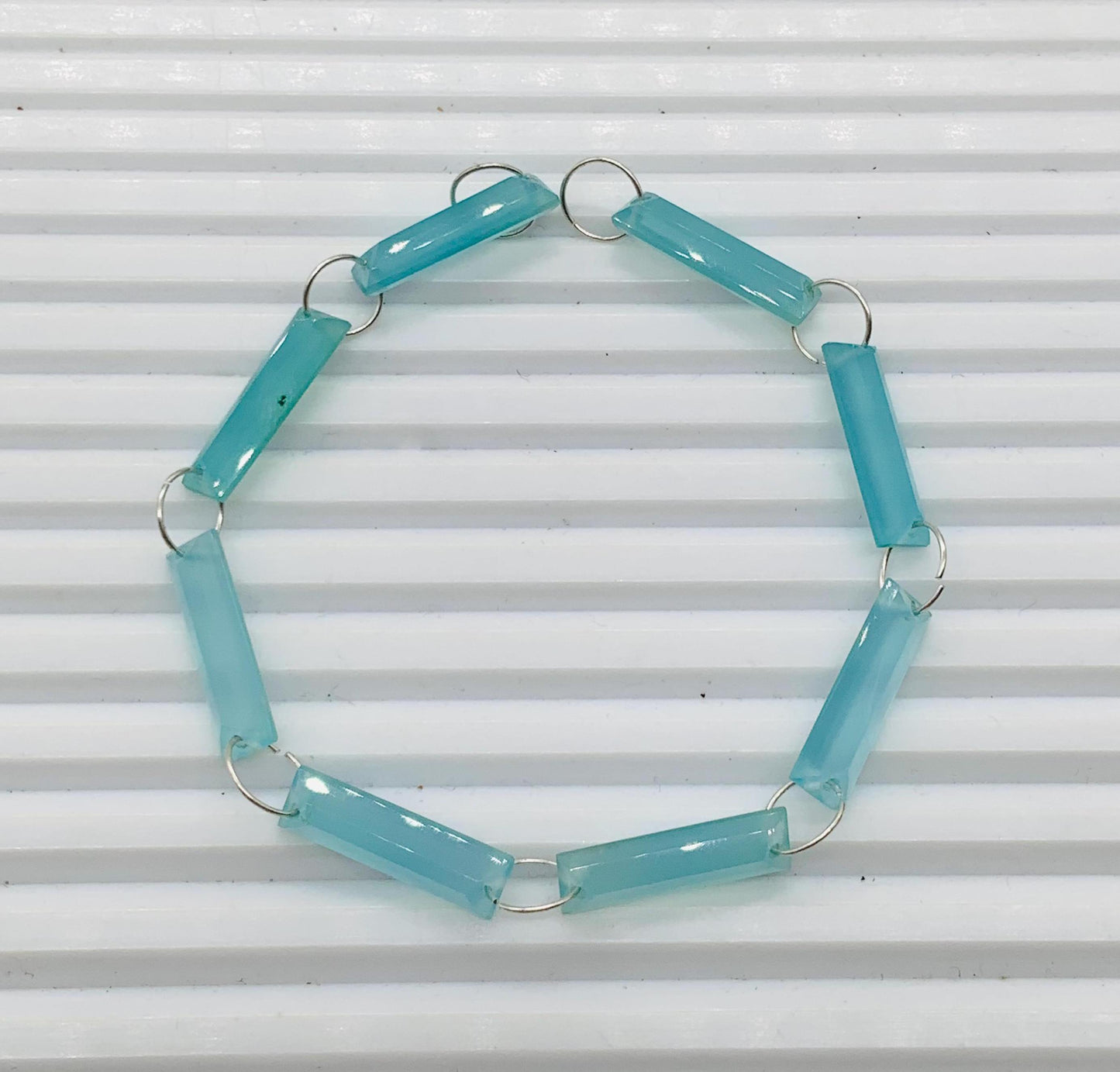 10 Pieces Natural Aqua Chalcedony Baguette Step cut Faceted Gemstone beads Size 20X6X4mm Gift for her Both Side Face Drill Gemstone BBI1129