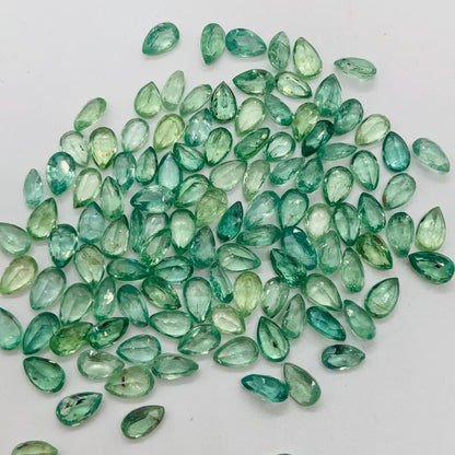 Natural Green kyanite Faceted Cut Gemstone Pear Shape Green Kyanite Cut for jewelry making Semi Precious Cut Stone Size - 3x4.5mm