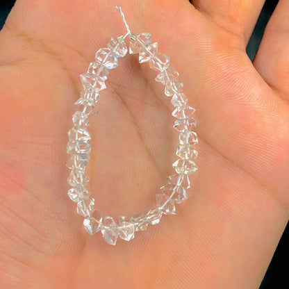 Clear White Herkimer Diamond Quartz Nuggets, Natural Double Terminated Clear Quartz Crystals- Small Herkimer Rough Stone SKU- BBI860