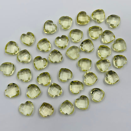 Natural Lemon Quartz Moonstone Faceted Carved Heart Shape Loose Gemstone Beads, Carved Heart Shape Gemstone Briolette, Gemstone Beads BBI334