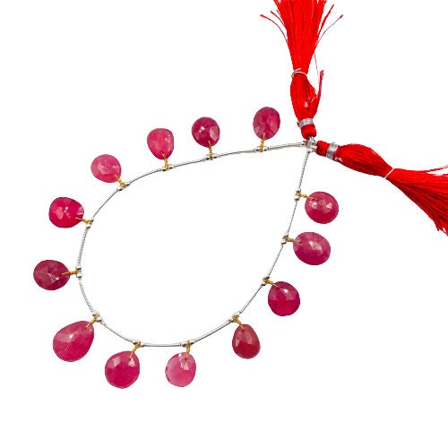 10 Pcs Natural Red Ruby Rose Cut Slice Cabochons | Freeform Flat Back Gemstones