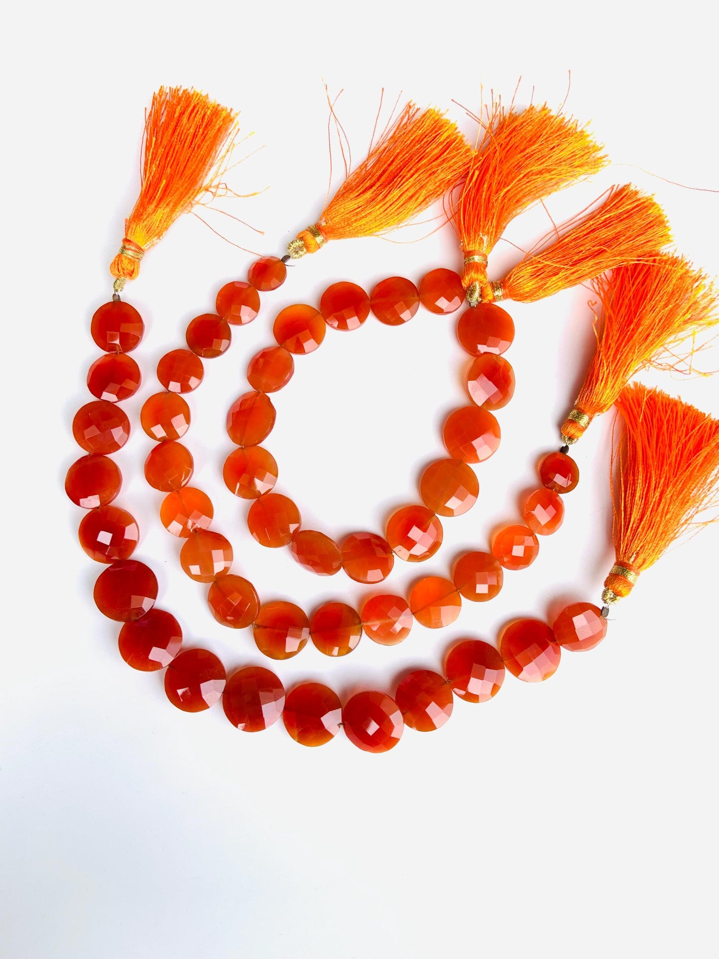 Natural Carnelian Faceted Round Beads 12-14mm – 15 Pcs for Jewelry Making