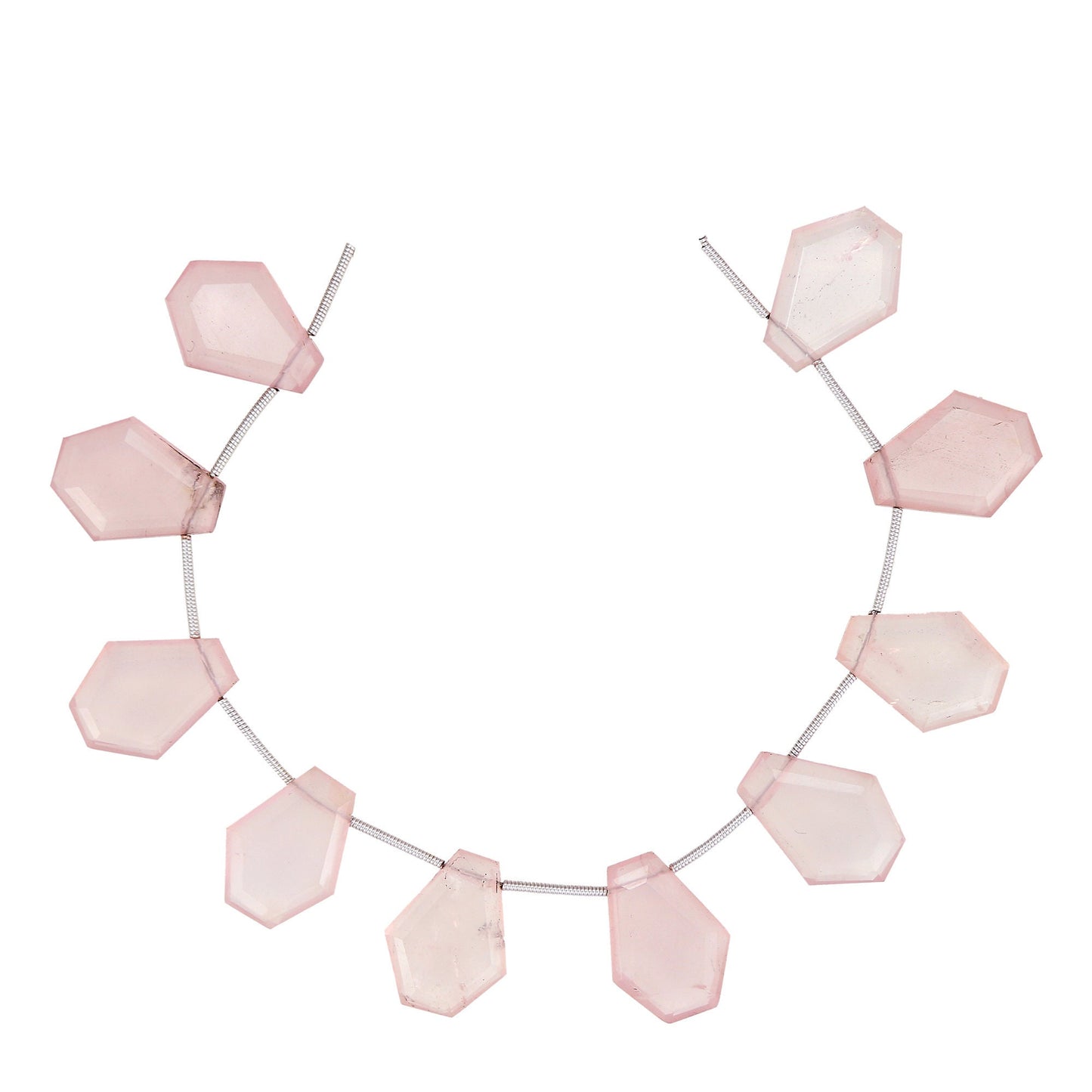 10 pcs Natural Rose Quartz Coffin shape Gemstone Briolette Side Drill Beads | Beads For Jewelry | Wholesale Gemstone beads BBI913