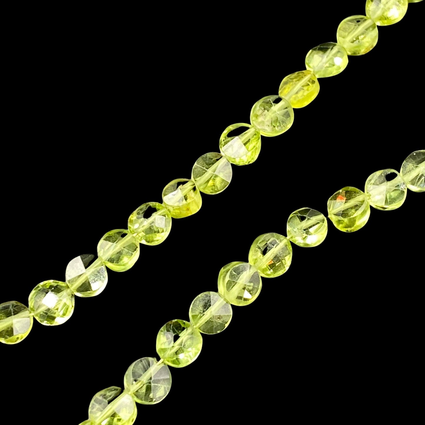 Natural Peridot Faceted Coin Shape Beads Briolette , Natural Peridot Semi Precious Gemstone for Jewelry Coin Beads ,5mm 14"inch  SKU BBI793