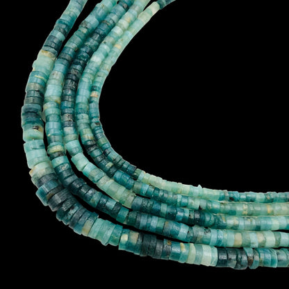 Natural Grandidierite Smooth Heishi Gemstone Beads , Size 4mm To 6mm , Smooth Wheel Shape Beads , Jewelry Supplies , SKU - BBI562