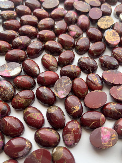 Natural Oyster Copper turquoise Smooth Cabochon Gemstone Oval Shape Cabochon for jewelry Semi Precious Cabochon for Rings Size 10x14mm