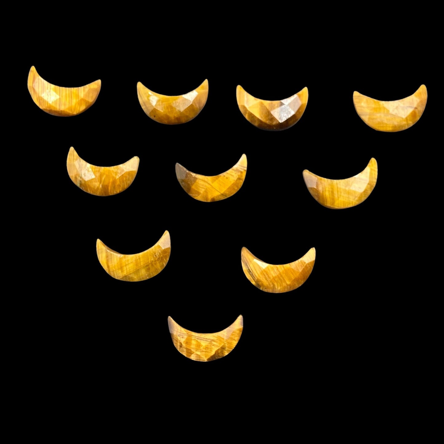 Natural Tiger Eye Faceted Loose Gemstone Crescent moon , Carving Gemstone, Natural Gemstone, Moon Shape Loose Gemstone, 6x16mm  BBI006